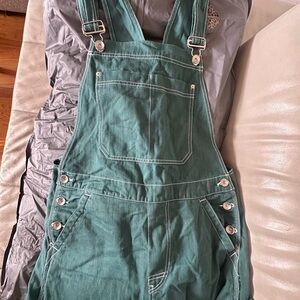 BDG Teal Denim Overalls